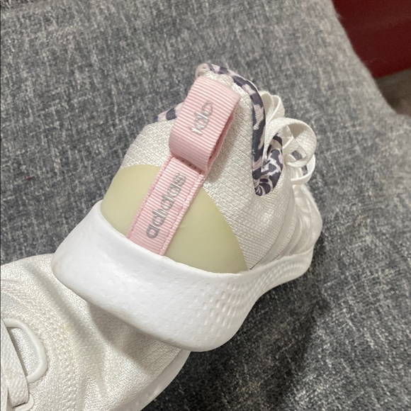 Adidas Women's White Sneakers with Pink Accents - Picture 3 of 10